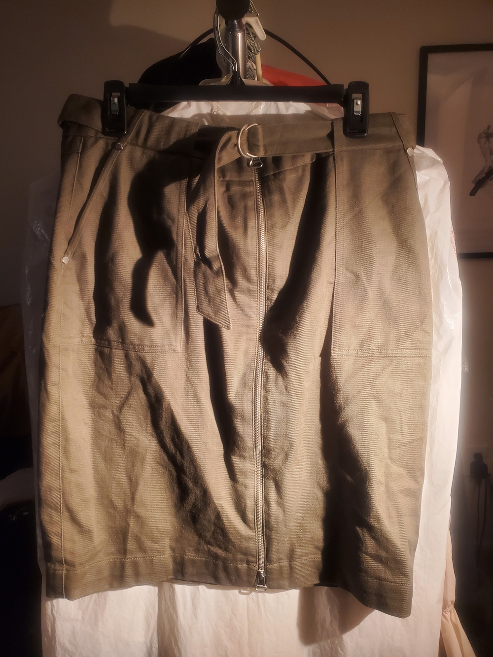 rag & bone Olive Lora Twill Utility Pencil Skirt